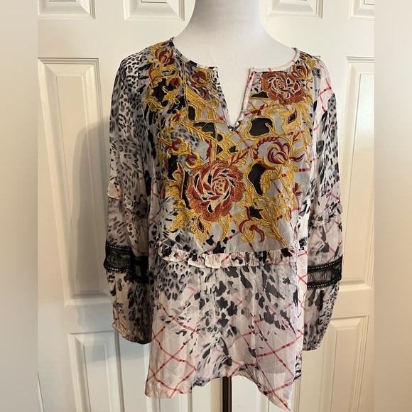 Anthropologie Mathilda Animal Print Tunic. NWOT Sz L. - Picture 4 of 5
